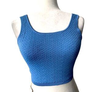 Commense Blue Cropped Top Sleeveless Stretchy SZ XS NEW